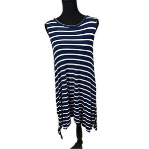 Navy and White Stripe Dress SX 2X